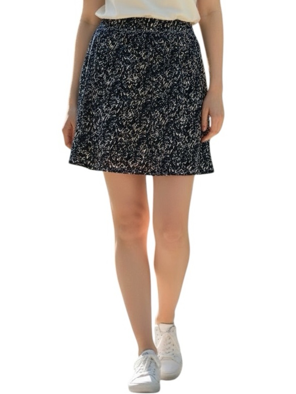 Comptoir des Cotonniers Blue White Print Skirt S